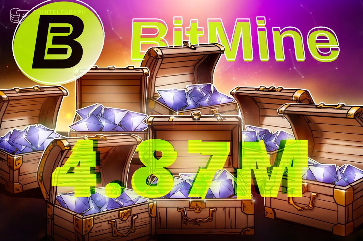 Bitmine Expands ETH Treasury with Major Purchase, Nears 5% Supply