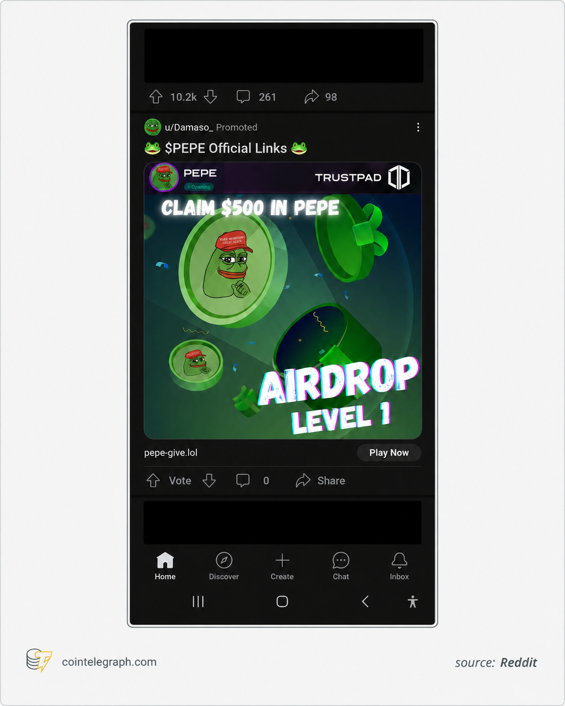Scam ad on Reddit